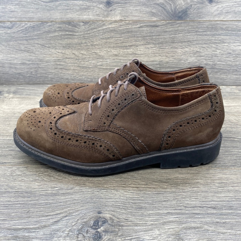 Streetcars Mens Brown Leather Wingtip Oxford Brogue Shoes Size 9.5 2 Wide